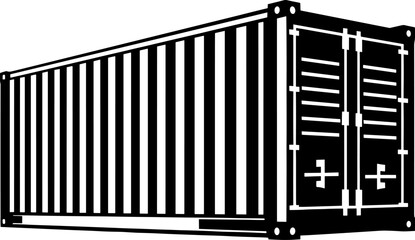 Shipping container Silhouette, shipment and storage Metal steel boxe Container. AI generated illustration.