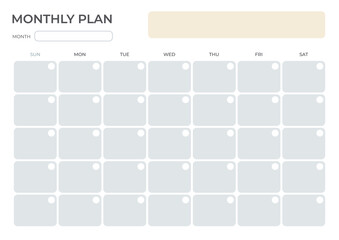 horizontal planner pages templates. Organizer page, diary and daily control book. Life planners, monthly, weekly and days organizers or office schedule list. Graphic organization paper vector. 
