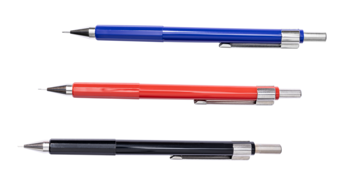 Set of Drafting Mechanical pencil isolated on transparent background