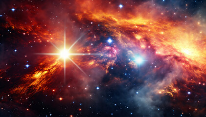 Nebula and galaxies in space. Abstract cosmos background - Powered by Adobe
