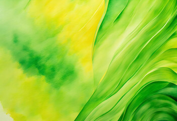 Abstract watercolor background in shades of yellow and green with space for design.