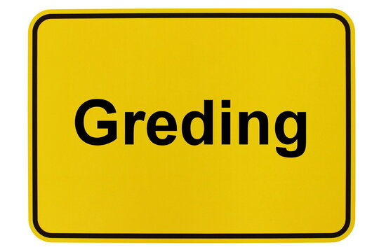 Illustration eines Ortsschildes der Stadt Greding in Bayern