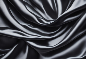 Fototapeta premium Sleek Black Satin Fabric Texture Background