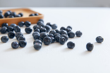 Fresh blueberries isolated on white background