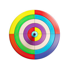 Direct Hit Bullseye Design - Ideal for Darts and Target Games. Isolated on a Transparent Background. Cutout PNG.