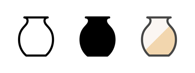 Multipurpose vase icon in outline, glyph, filled outline style