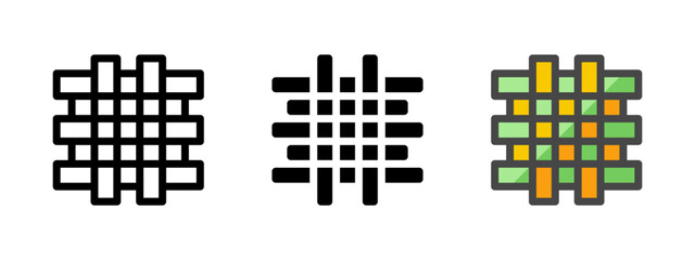 Multipurpose webbing icon in outline, glyph, filled outline style