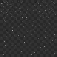 Snowfall overlay isolated in black background abstract.Blizzard, Falling snow , snowflakes flying in the air. Eps 10