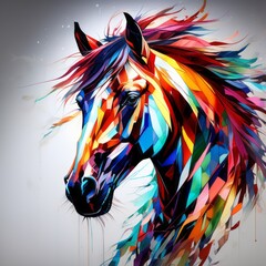 horse bright abstract illustration in Street Art style created with generative AI software