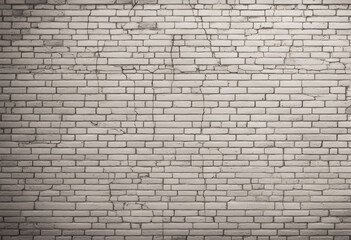 Aged White Brick Wall with Cracks and Grunge Texture