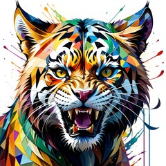 leopard bright abstract illustration in Street Art style created with generative AI software