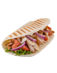delicious pita gyros - isolated on transparent background
