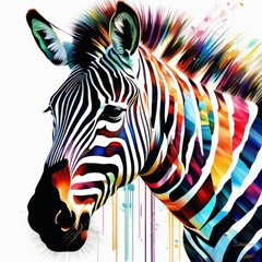 zebra  bright abstract illustration in Street Art style created with generative AI software