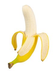 Obraz premium Peeled banana cut out