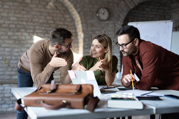 Business team have discussion about project