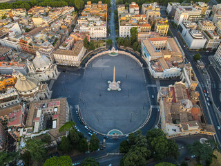Aerial view of Piazza del Popolo in Rome, Italy © Michel