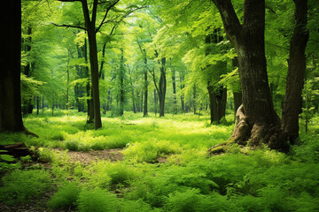 Fototapeta na wymiar World nature, Forest world day, Earth day concept with forest treee nature and flower