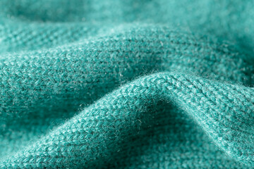 Blue green luxury pure cashmere texture.