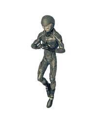 Fototapeta premium alien soldier is floating
