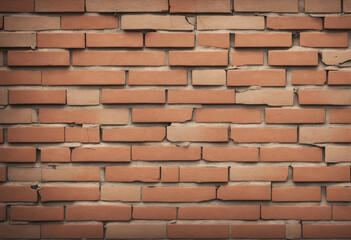 Obraz premium Faulty Brick Wall with Diverging Bricks