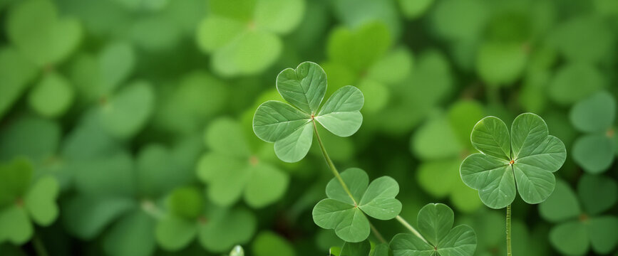 Four-leaf clover luck background.