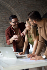 Creative business team working together on a project