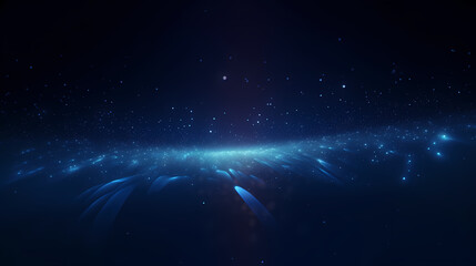 Blue and glowing particles abstract background providing futuristic and dynamic feel
