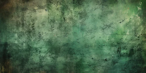 Fotobehang Military grunge background, distressed textured old green pattern backdrop. © Jasper W