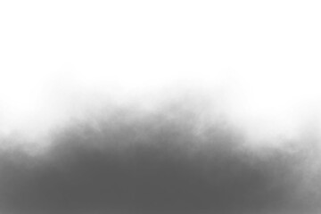 Smoke and mist effect on black texture background. Dark fog on white with copy space for your design. Smoke cloud on white transparent background