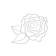 Floral silhouette art line. Flowers in continuous line drawing style. Border with tropical flower. Minimalist black linear sketch. Trendy vector illustration isolated. Contour graphics for design