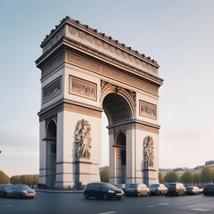 Fototapeta na wymiar Paris, France. Arch of Triumph early morning.