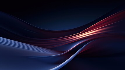  a close up of a blue and red wave on a black background with a red and white stripe on the bottom of the wave.