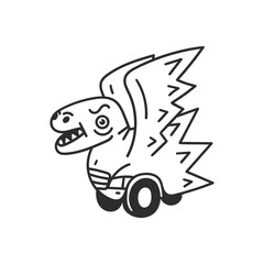 Dragon car toy vector illustration