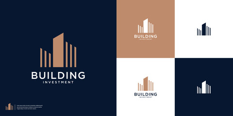 Real Estate building vector logo template - obrazy, fototapety, plakaty