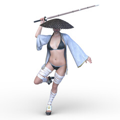 女性剣士　3DCG レンダリング