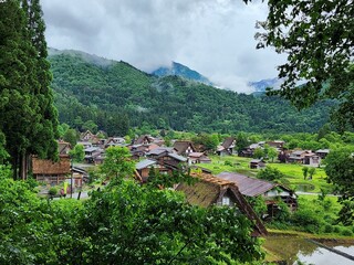 Shirakawa-Go Wada House Ogimachi Castle Observation Deck Cloud Sky Building