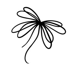 Sketch, doodles of a festive bow. Vector graphics.	