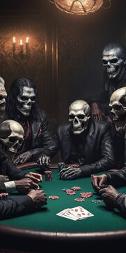 skeletons playing poker