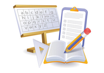 Back to school learning board concept