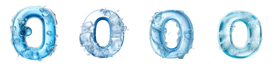 Foto op Plexiglas Ice style frozen lettering, alphabet, logotype, letter O isolated on a transparent background © DigitalParadise