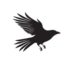 Crow in cartoon, doodle style. Isolated 2d vector illustration in logo, icon, sketch style, Eps 10, black and white. AI Generative