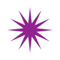 Magenta twelve-rayed star.