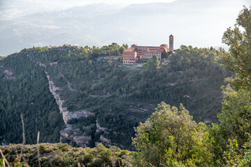 Fototapeta na wymiar Aerial View of Sant Benet de Montserrat Monastery