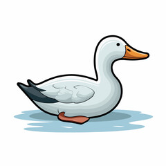 Duck in cartoon, doodle style. Isolated 2d vector illustration in logo, icon, sketch style, Eps 10. AI Generative