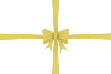Yellow ribbon on transparent background PNG