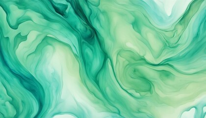 Obraz premium Abstract background of acrylic paint in green and blue tones. Liquid marble texture.