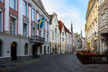 Fototapeta na wymiar Street view of Tallinn old town, Estonia