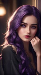 Fototapeta premium portrait of a woman with purple hair