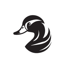 Duck in cartoon, doodle style. Isolated 2d vector illustration in logo, icon, sketch style, Eps 10, black and white. AI Generative