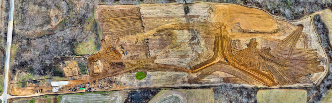 Orthomosaic Aerial View of Agricultural Land